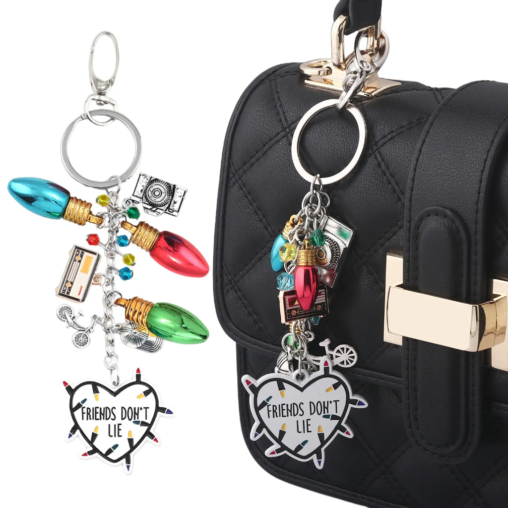 Stranger Things 'Friends Don't Lie' metal keyring
