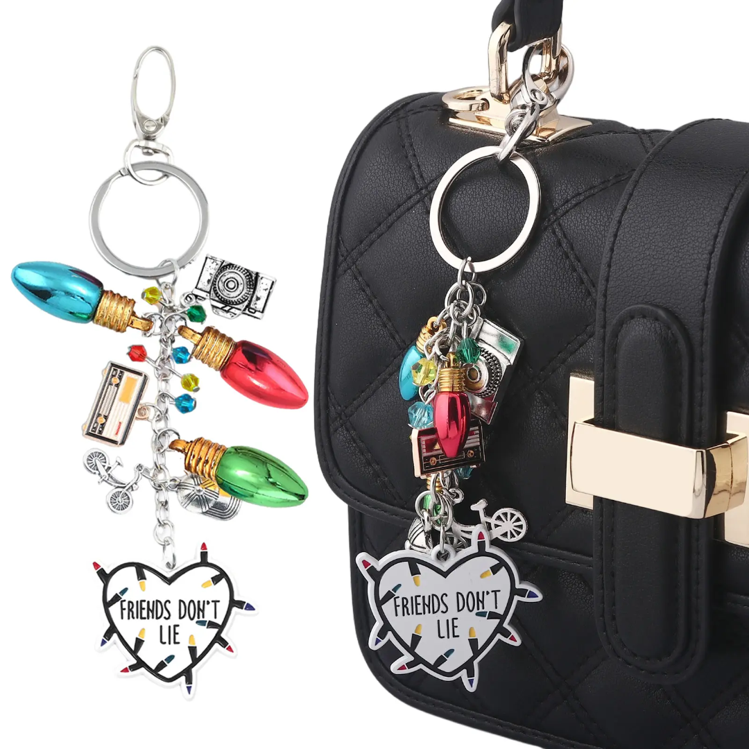 Stranger Things 'Friends Don't Lie' metal keyring