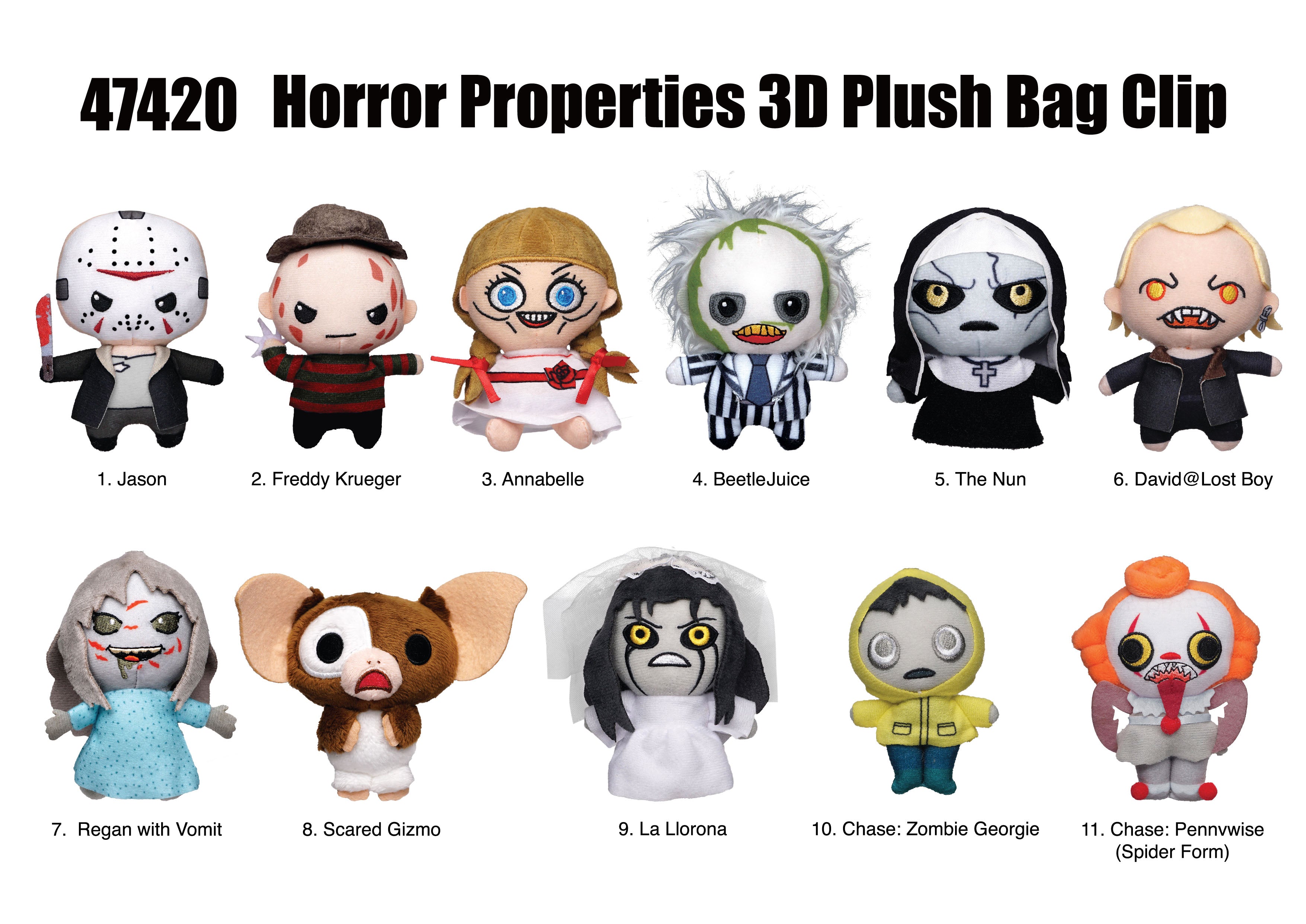 Horror Plush Bag Clips