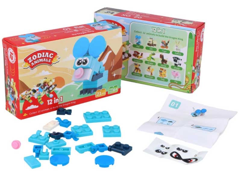 BLOCKS ANIMALS ZODIAC KIT ASSORTED