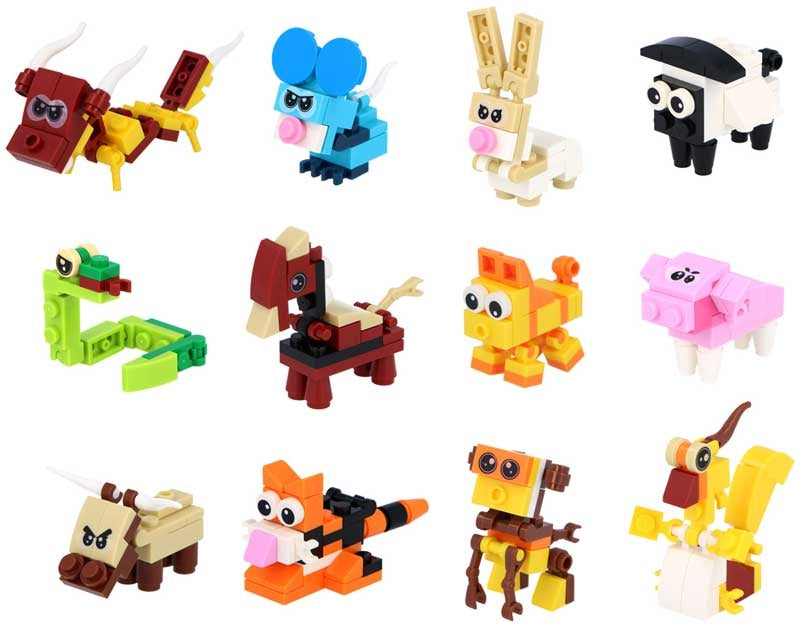 BLOCKS ANIMALS ZODIAC KIT ASSORTED