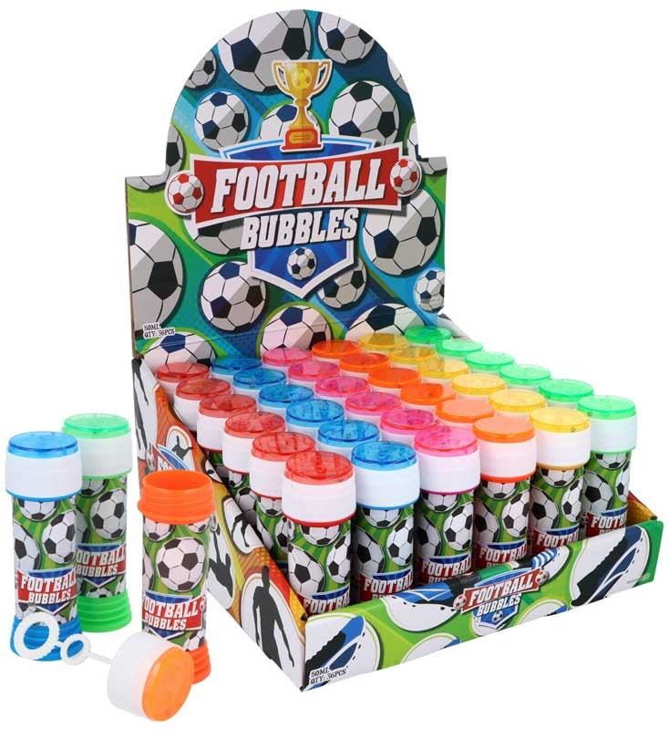 BUBBLE TUBS FOOTBALL 50ML W/PUZZLE MAZE TOP ASSORTED