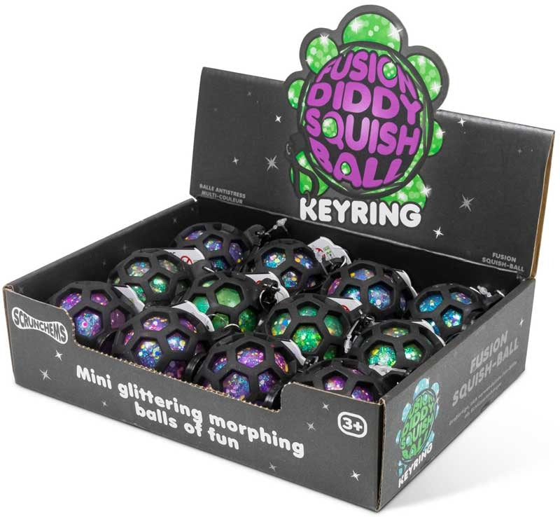 SCRUNCHEMS FUSION SQUISH BALL KEYCHAIN ASSORTED