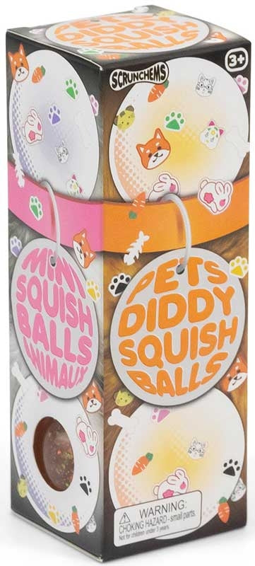 SCRUNCHEMS PETS DIDDY SQUISH BALL - 3PK